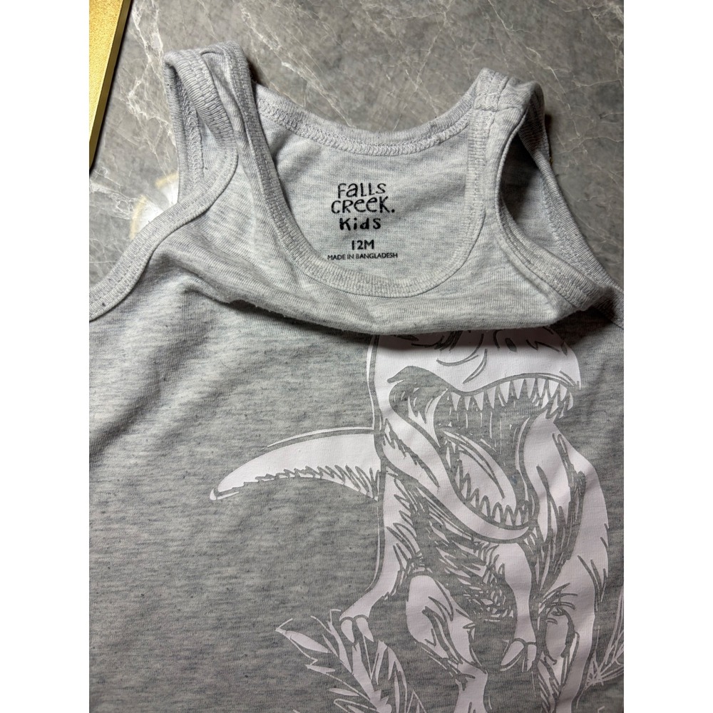 Kids Tank and Shorts Set 12M Grey Olive Nike - Picture 3 of 3